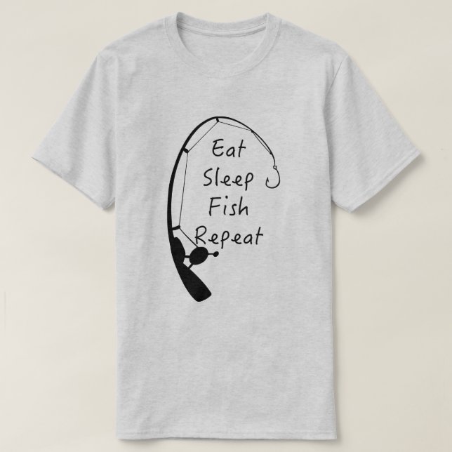 Mangez du poisson endormi Répétez Pêche T-shirt ho (Design devant)
