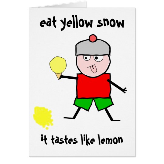 Mangez la neige jaune carte