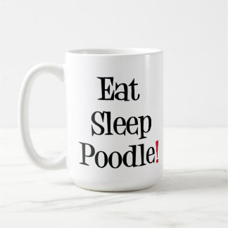 Mangez la tasse de caniche de sommeil