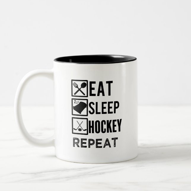 Mangez la tasse de l'hockey des hommes drôles de (Gauche)