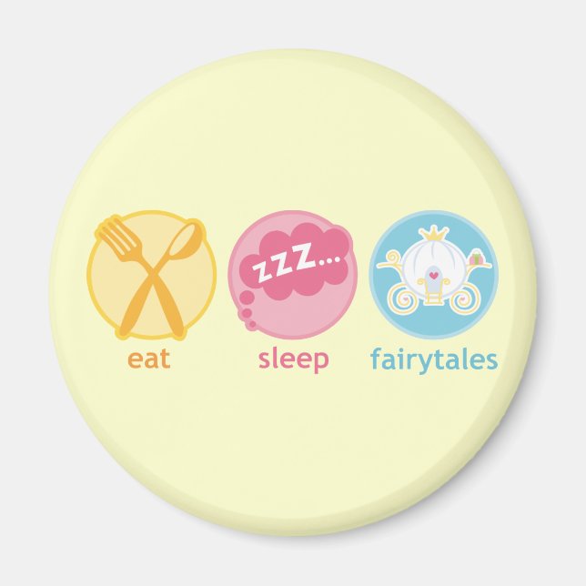 Mangez le sommeil Fairytales Fridge Magnet Cadeau (Devant)