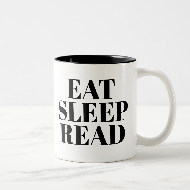 Mangez le sommeil Lire la tasse | Joli livre Lover (Droit)