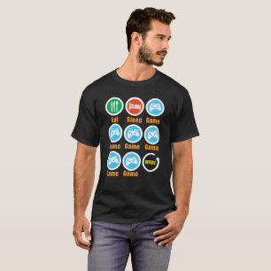 Mangez le T-shirt de jeu de sommeil - cadeau idéa
