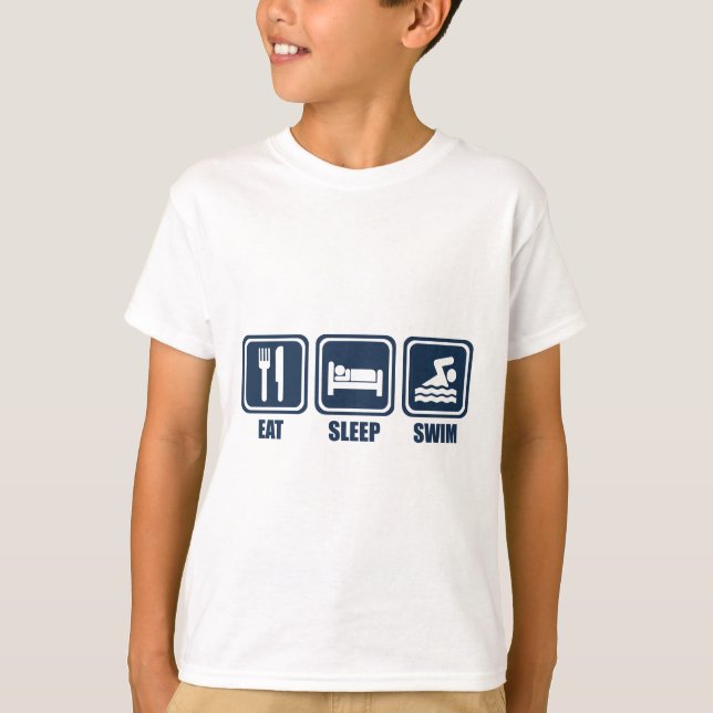 Mangez le T-shirt de répétition de Swimmming de (Devant)