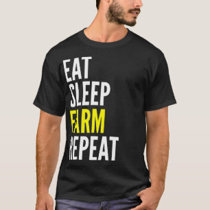 Mangez le T-shirt drôle de répétition de ferme de