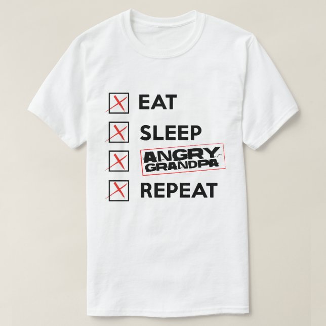 Mangez le T-shirt fâché de mémorial de répétition (Design devant)