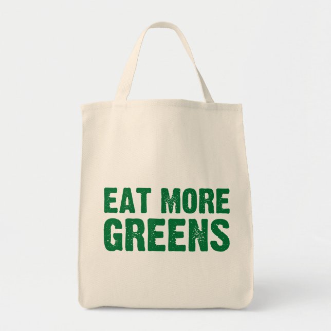 Mangez plus de sac d'épicerie de verts (Devant)