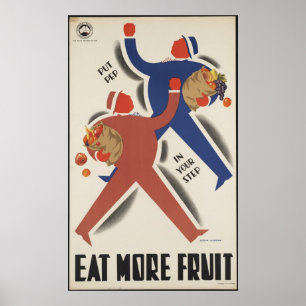 Mangez Plus Fruit Poster Vintage voyage et Rétro