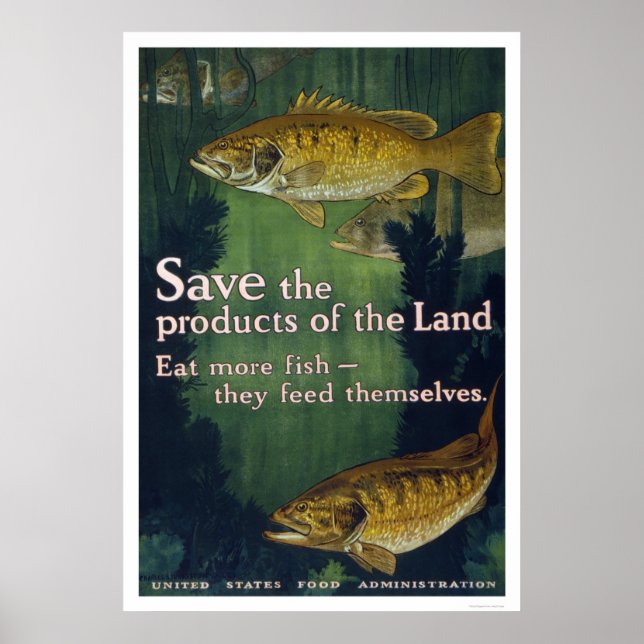 Mangez plus Poster de poisson 1917 (Devant)