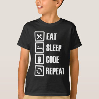Mangez - sommeil - le code - répétez le T-shirt