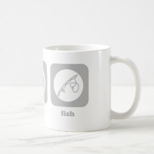 Mangez. Sommeil. Poissons. Tasse