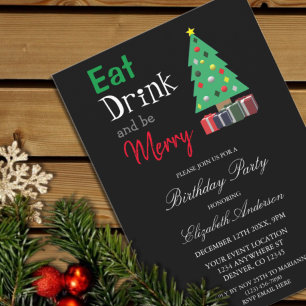 Mangez Un Verre Et Soyez Joyeux Invitation Anniver