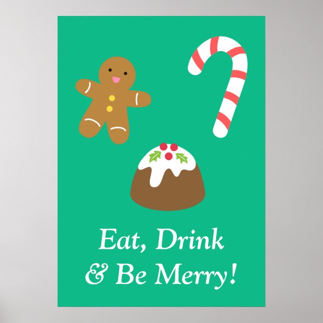 Mangez un verre et soyez joyeux Noël Godies Poster (Devant)