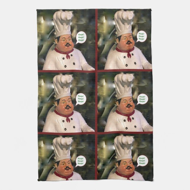 Mangia, Mangia, serviette de cuisine de Mangia (Vertical)
