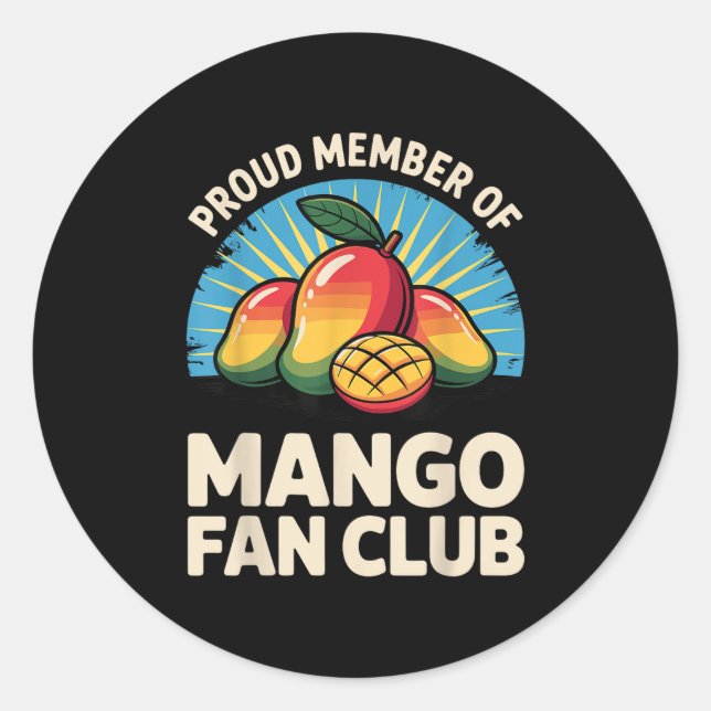 Mango Costume For Men Women Kids Fruit Mango Lover Classic Round Sticker (Front)