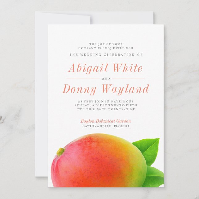 Mango d'été| Mariage Invitation de célébration (Devant)