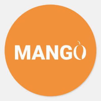 Mango fruit text   classic round sticker