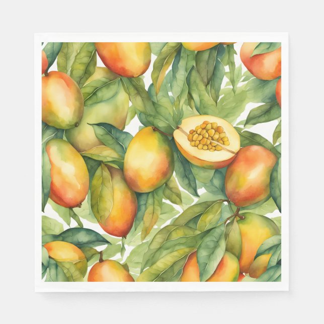 Mango Fruits and Leaves  Napkin (Front)