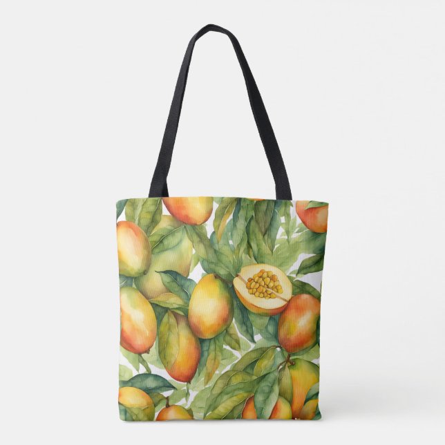 Mango Fruits and Leaves  Tote Bag (Back)