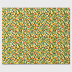 Mango Fruits and Leaves  Wrapping Paper