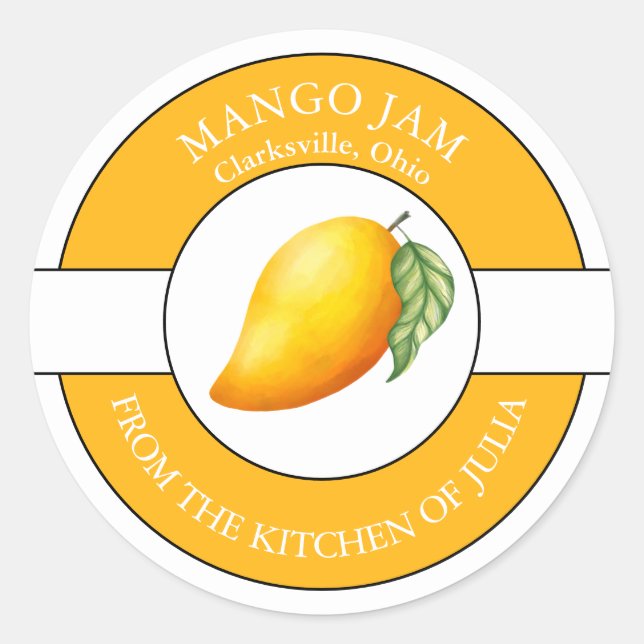 Mango Jam Étiquette (Devant)