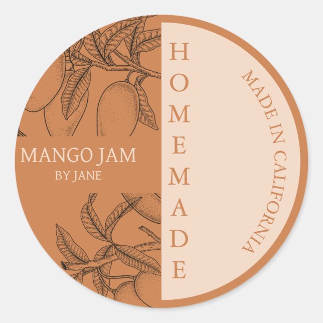 Mango Jam Modern Business Label (Front)