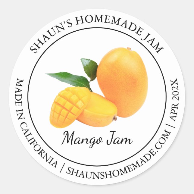 Mango Jam Modern label (Front)