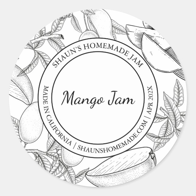 Mango Jam Sketch Modern label (Front)