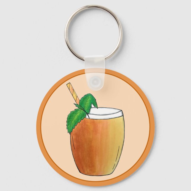 Mango Lassi Refreshing Indian Yoghurt Fruit Drink Keychain (Front)