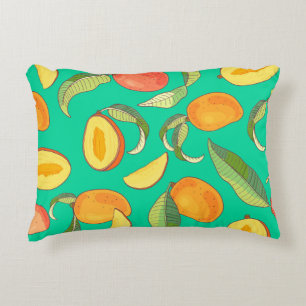 Mango Medley: Tropical Fruit Pattern Accent Pillow