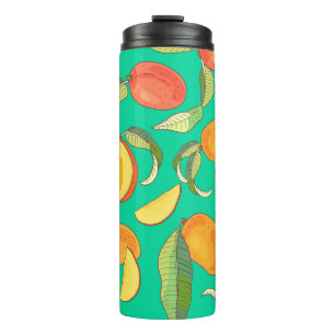 Mango Medley: Tropical Fruit Pattern Thermal Tumbler