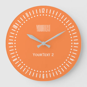 Mango Orange Colour Accent Colour to Personalize o Large Clock
