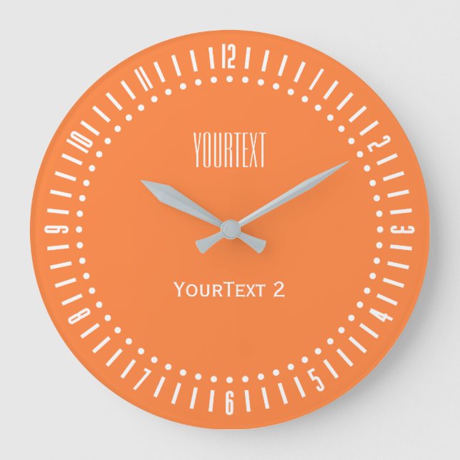 Mango Orange Colour Accent Colour to Personalize o Large Clock (Front)