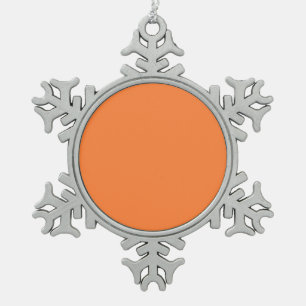 Mango Orange Colour Accent ready to customize Snowflake Pewter Christmas Ornament