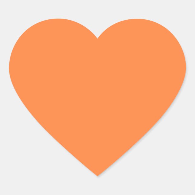 Mango Orange Colour Background ready to customize Heart Sticker (Front)