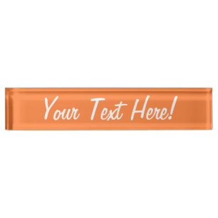 Mango Orange Colour Background ready to customize Nameplate