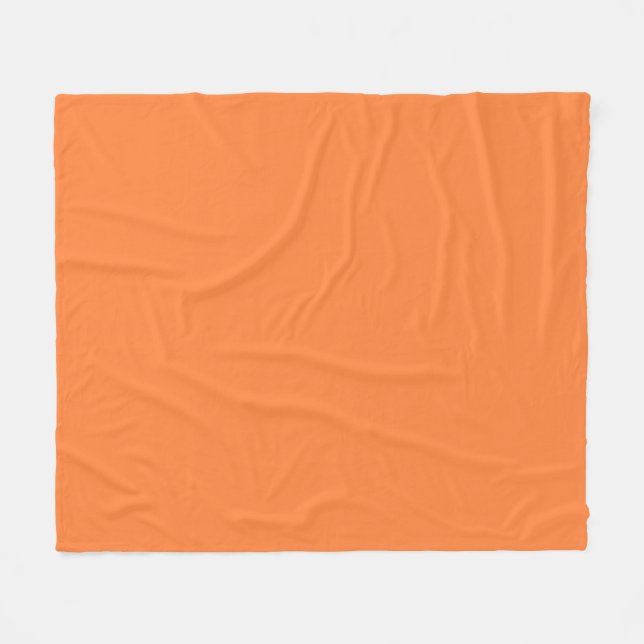 Mango Orange Colour Style ready to customize Fleece Blanket (Front (Horizontal))