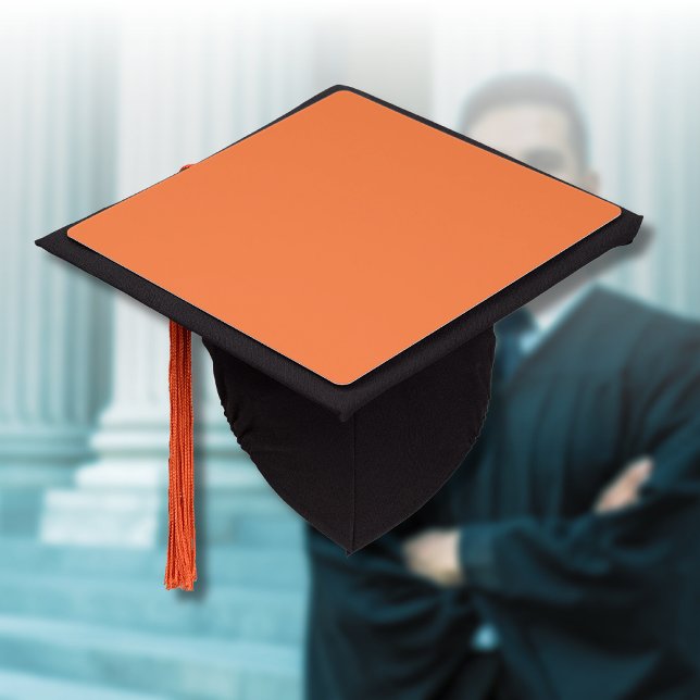 Mango Orange Solid Colour | Classic | Elegant Graduation Cap Topper (Creator Uploaded)