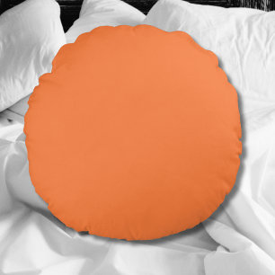 Mango Orange Solid Colour   Classic   Elegant Round Pillow