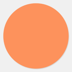Mango Orange Solid Colour   Classic   Elegant Round Sticker