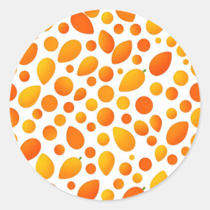 Mango Pattern Vibrant Tropical Fruits Classic Round Sticker
