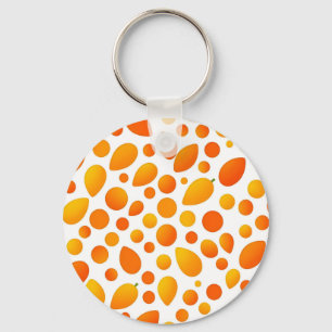 Mango Pattern Vibrant Tropical Fruits Keychain