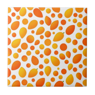 Mango Pattern Vibrant Tropical Fruits Tile