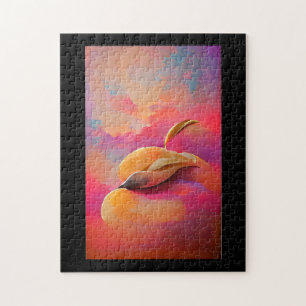 Mango peach peel abstract digital art jigsaw puzzle
