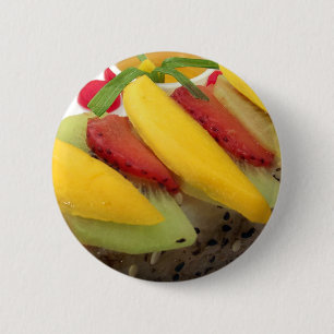 Mango Rice Sushi Food Plate Meal Cuisine 2 Inch Round Button