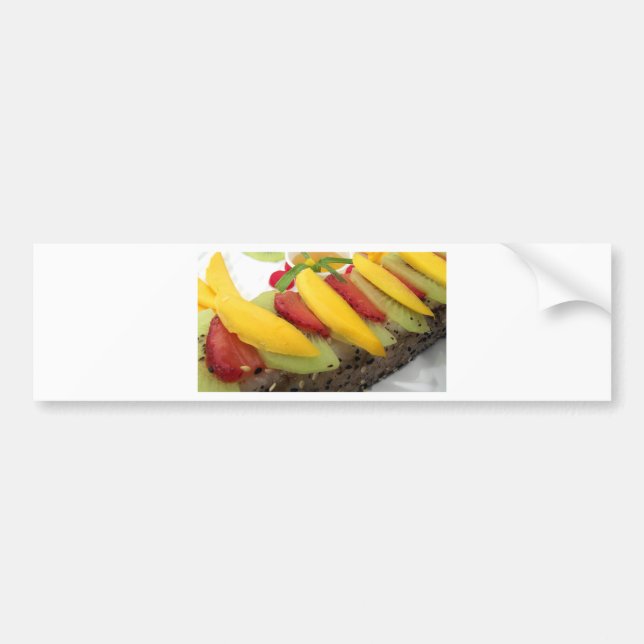 Mango Rice Sushi Food Plate Meal Cuisine Bumper Sticker (Front)