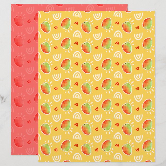 Mango Scrapbook Paper (Front/Back)