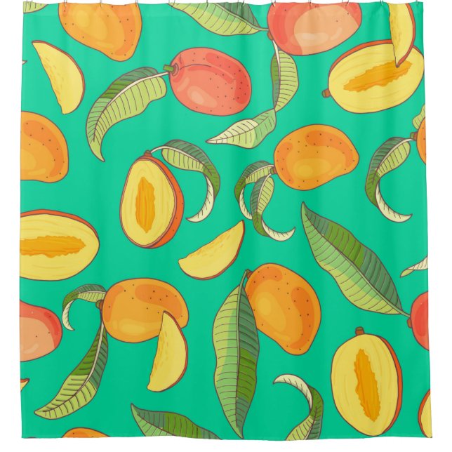 Mango. Seamless pattern with yellow and red tropic (Front)