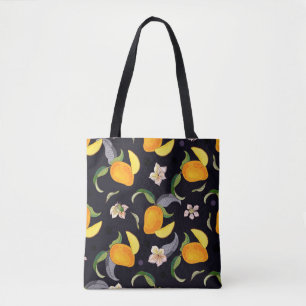 Mango. Seamless pattern with yellow and red tropic Tote Bag