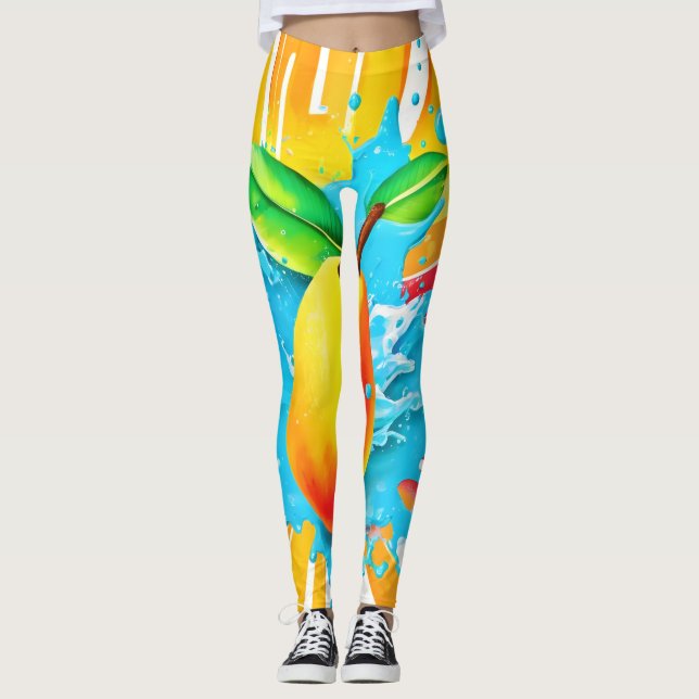 Mango Splash Delight Leggings (Front)